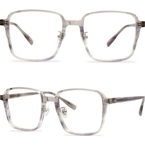 Japanese-style plate full frame transparent trendy square retro glasses frame Oversized Anti Blue Light Computer Eyewear Frame