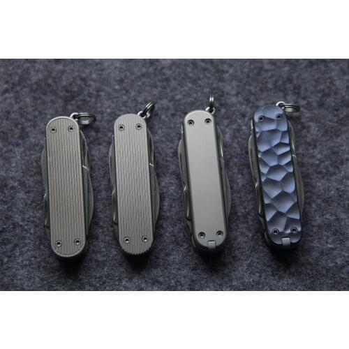 Hand Made Titanium Alloy Scales for 58mm Victorinox Swiss Army MiniChamp Knife