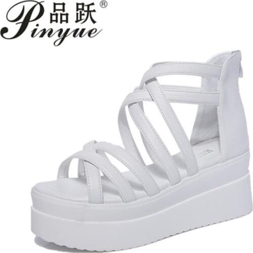 Summer new thick-soled womens sandals fashion Fish mouth sandals transparent casual womens ultra high heel 7cm sandals