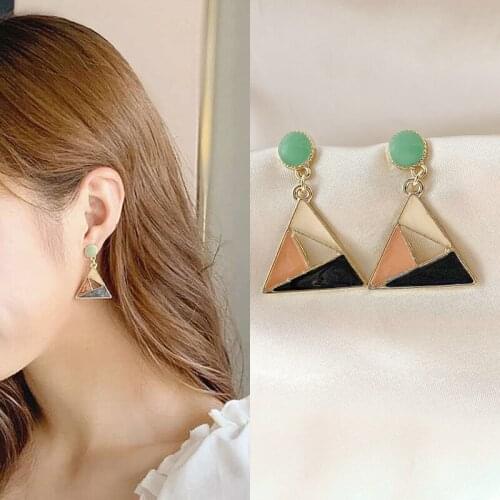 Earrings for Women Geometric Triangle Mesh Red Women Dangle Earrings Fashion Jewelry Drop Earrings Accessories Wholesale