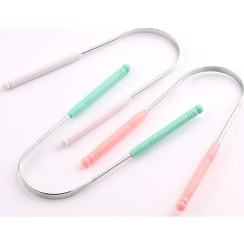 Tongue Scraper Stainless Steel Oral Tongue Cleaner Brush Fresh Breath Cleaning Coated Tongue Toothbrush Oral Hygiene Care Tools