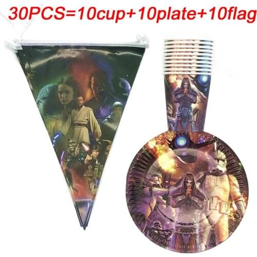 Star Wars Theme Kids Birthday Party Favor Decorations Tableware Disposable Paper Cup Plate Banner Baby Shower Birthday Supplies