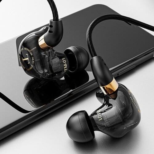 TM-01 3.5mm Wired Earphone Around Ear Stereo Multi-function HiFi In-ear Sport Headset for Jogging