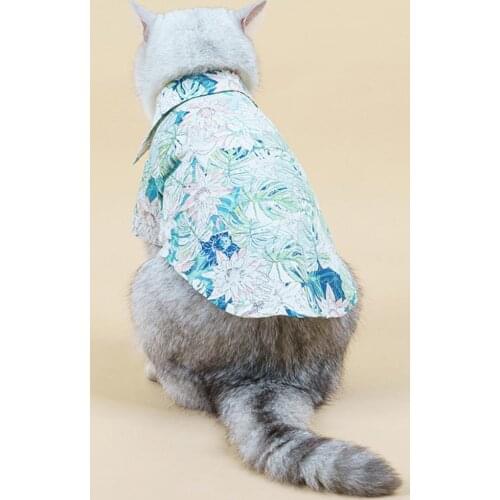 Cat Dog Streetwear Shirt Lapel Design Non-sticky Hair Casual Pet Two-legged T-shirt Cats Dog Pullover Sweatshirt for Summer