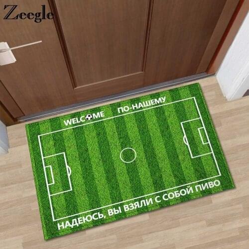 Zeegle Doormats Outdoor Football Field Mats For Hallway Bedroom Bedside Mats Living Room Carpets Anti-slip Bathroom Floor Mats
