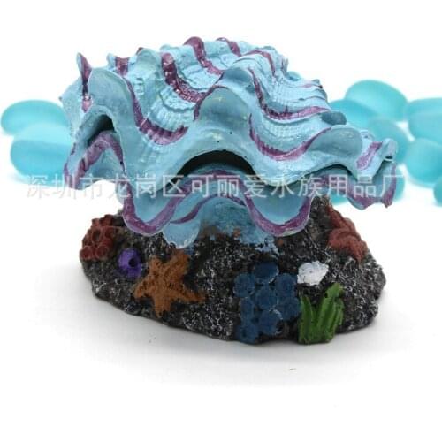 Pearl Scallop Fish Tank Landscape Decoration Aquarium Decorative Shell BubbleStone Connection Aerator Pump Pneumatic Decoration