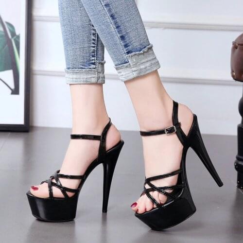Strappy block heels woman sandals 2020 summer shoes wedding sandals office shoes high heeled pumps metal stiletto heels LJB20