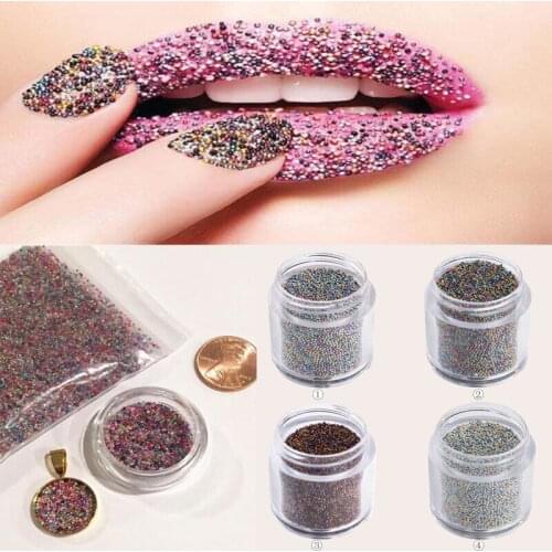 10ML Nail plating Glass Beads 10G/box 0.8-1mm Micro Nail Bead Rhinestone Round Bead DIY Nail Tip Art Glitter Decoration Bead 1pc