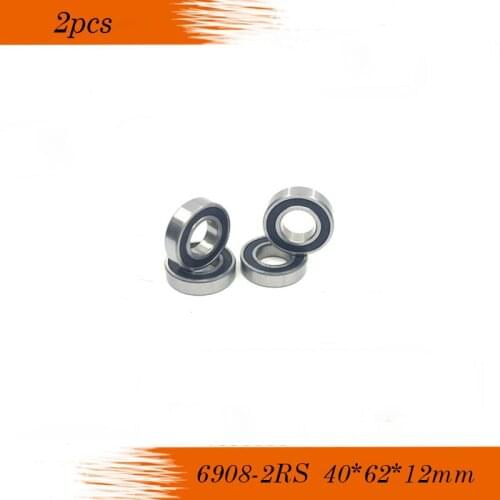 2pcs/Lot 6908-2RS 6908 RS 40x62x12mm The Rubber Sealing Cover Thin Wall Deep Groove Ball Bearing