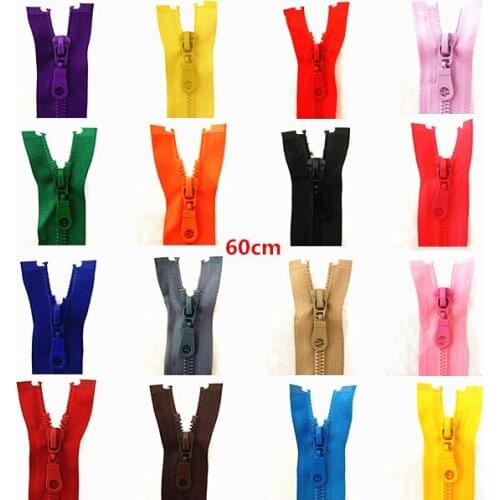 2 pieces of 5#60cm (24 inches), resin zipper opening, automatic environmental protection lock, plastic zipper, used for sewing