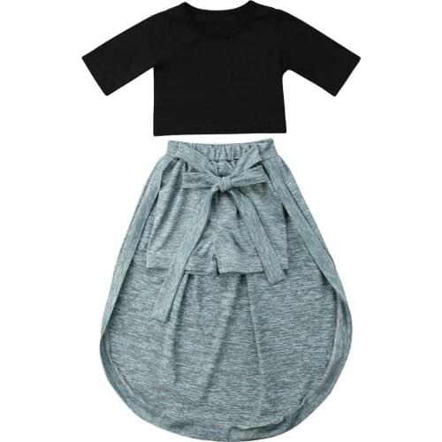 2Pcs Toddler Kids Baby Girl Princess Clothes Tops+Shorts Skirt Outfits