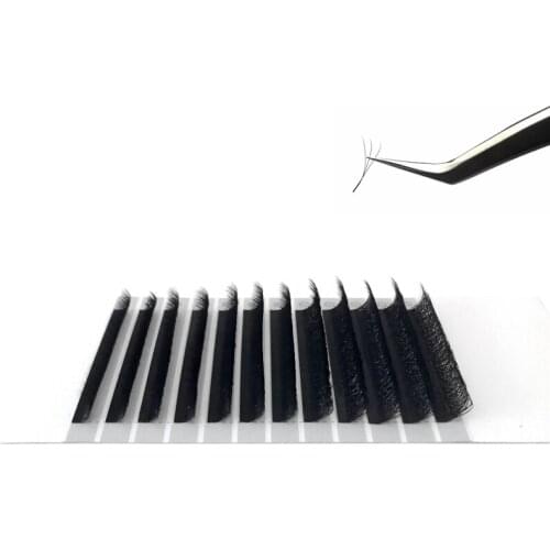 3D Clover Eyelashes Wholesale 50 Trays Magic Blooming Lash Extension Korean PBT W Shape Lashes 0.07mm Customized Private Labels