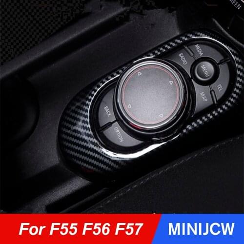 Car Gear Shift Panel Cover Housing Shell Sticker Carbon Fiber Frame Trim For Mini Cooper F55 F56 F57 Hatchback Accessories