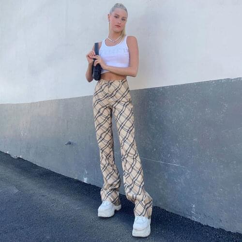 CHAXIAOA Women's Plaid Trousers