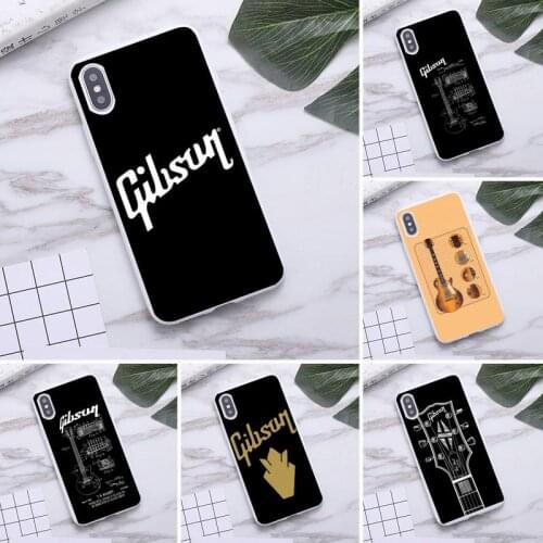 Les Paul Gibson Guitar Phone Case For iphone 12 11 Pro Max Mini XS 8 7 6 6S Plus X SE 2020 XR Candy white Silicone cover