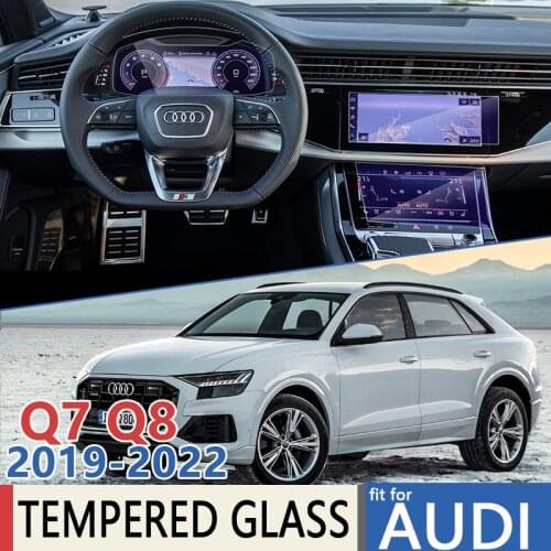 For Audi Q7 4M MK2 Q8 MK1 2019~2022 Car Navigation Instrument Ultra-Thin Film Full Screen Protector Tempered Glass Accessories