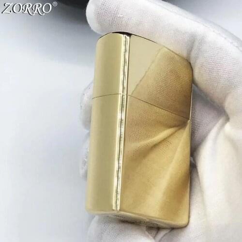 Zorro Kerosene Lighter Pure Copper Shell Brass Carving Classic General Pattern Men Gift Collection Outside Ignition Tool