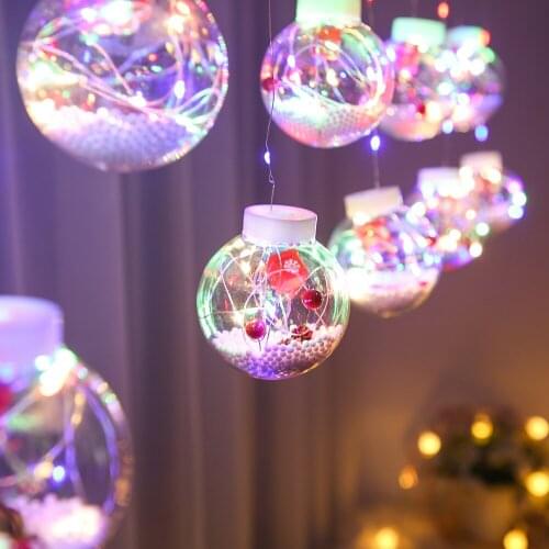LEDTransparent Christmas Ball Holiday Led Lights Home Christmas Decoration Pendant Products Suitable For Living Room And Bedroom