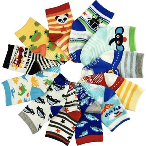 6pairS/lot Random Color Baby Girls Boy Socks Wholesale Unisex Non Slip Baby Socks Infant Socks 0-3years