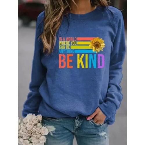 New Printed Letter Sweatshirt Womens Long Sleeve Pullover Crew Neck Top In Autumn / Winter 2020 Casual Wn