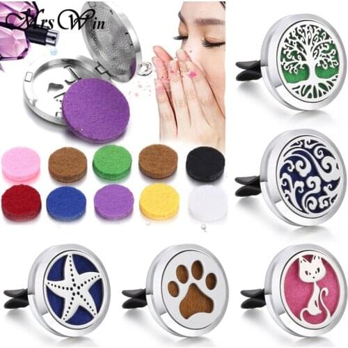 New Car Perfume Diffuser Clip Locket Starfish Tree of Life Stainless Steel Vent Freshener Essential Oil Diffuser Car Accessories