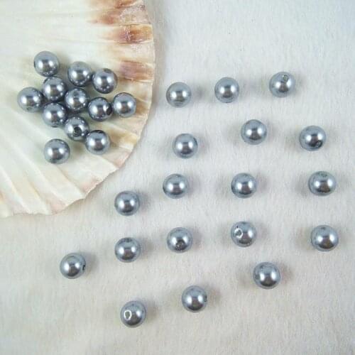 Wholesale 6mm 8mm 10mm 12mm Pearl Imitation Round Beads Acrylic Faux Pearl Loose Bead DIY Jewelry Gray PB-15