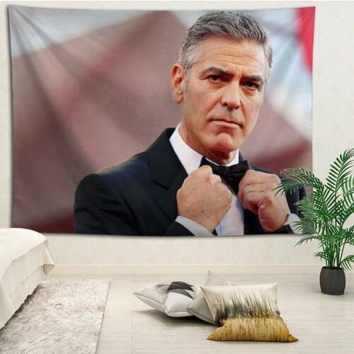 Custom George Clooney Living room decoration tapestry sofa beach mat background wall hanging cloth tapestries More size
