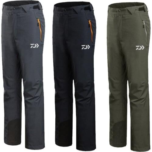 2021 Autumn Winter Daiwa 2 Pcs Outdoor Fishing Pants Waterproof Warm Fleece Removable Inner Liner Outdoor Fishing Trousers