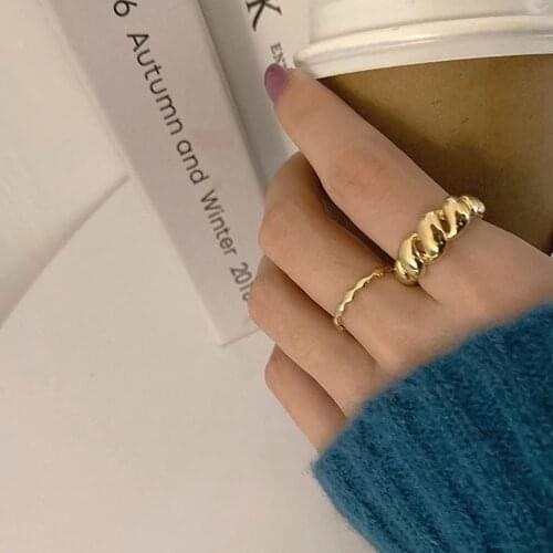 P56 Amorita Boutique Retro Geometric Open Ring For Women Girl Party Jewelry Metal Ring