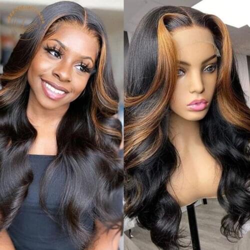 Lace Frontal Wigs Orange Ginger Wavy 13X4 Lace Front Wig 180% Density Colored Human Hair Wigs Brazilian Ombre Honey Blonde Wigs