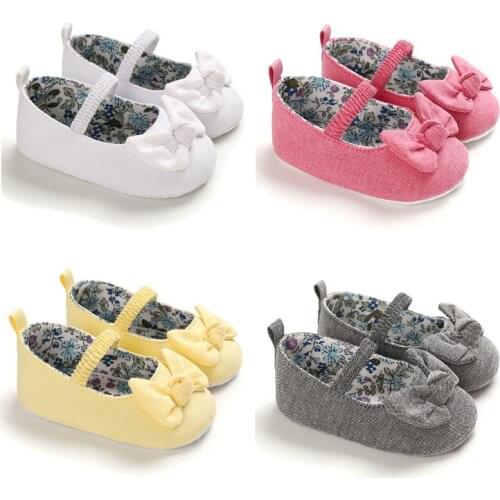 Baby Girls Baby Shoes Princess Casual Shoes Moccasins Moccs Bow Soft Sole Non-slip Footwear Toddler Crib Shoes Shoes 0-18M