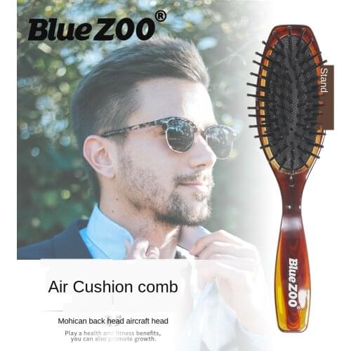 Blue Zoom Mens and Womens Elliptical Air Cushion Comb Antistatic Head Massage Hairdressing Tool Comb Amber Hair Comb