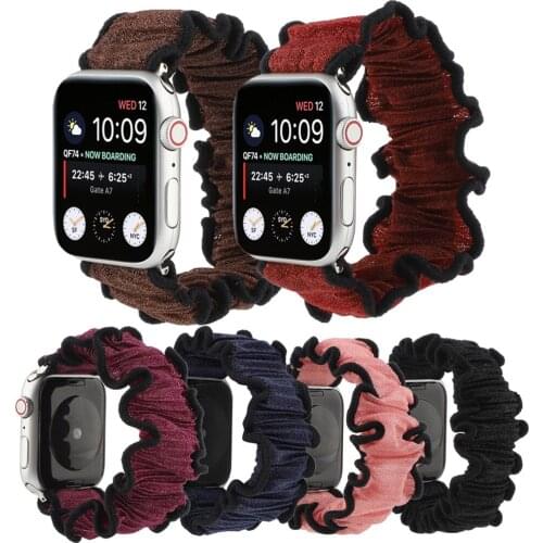 For Apple Watch Series 6 5 4 3 2 1 SE Scrunchie Sport Hair Loop Loop Band Wristwatch Strap iWatch 38mm 40mm 42mm 44mm