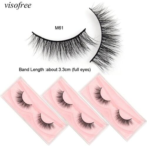 Visofree 3D Mink 1 pair Eyelashes New Arrival 100% Cruelty free Cross Lashes Fluffy Sexy Soft Handmade False Eye lashes M61