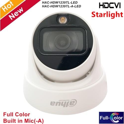 Dahua Lite Plus Series 2MP Full color Starlight HDCVI Camera 20m LED distance Built-in mic(-A) Support CVI CVBS AHD TVI