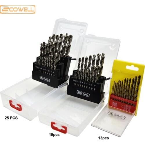 30% Off Drill Bit Set For Metal Stainless Steel 25pcs 13pcs 19pcs Model Number DIY Supplies HSS Twist Drills Cobalt For Jobber