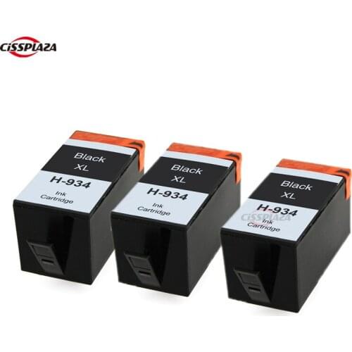 CISSPLAZA 3 Black Ink Cartridge Replacement for HP 934XL Ink Cartridges (New Generation Chips) Pro 6830 6835 6230 6812 6815