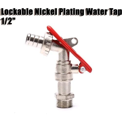 1/2 Inch Zinc Alloy Water Tap Lockable Faucet Garden Hose Faucet with Lock Connector Replacement Tools