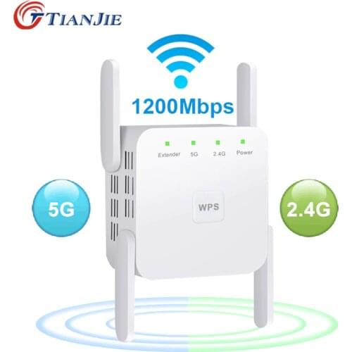 TIANJIE 300Mbps Wireless 2.4G 5G WiFi Repeater Extender 1200Mbps Wi-Fi Amplifier Booster Repetidor Reapeter Access Point