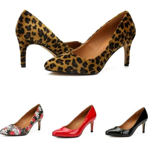 3"Pointed Toe Pumps Kitten Heel Leopard Drag Queen Queer Crossdresser Skull Mens Party Work Court Size EUR 36-48 Women Shoes