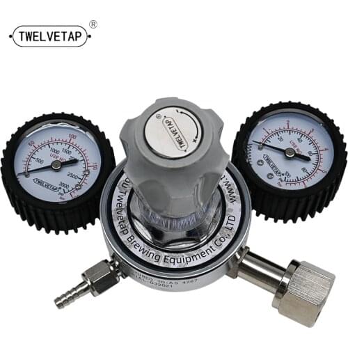 TWELVETAP Keg Regulator CO2 W21.8 Interface 0-100 PSI Working Pressure 0-3000 PSI Tank Pressure CO2 Pressure Regulator 30 Type