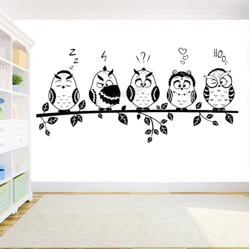 Vinyl Wall Decals Bird on a tree branch Birds Wall Sticker Nursery Kids Room Decoration Mural Removable Art Wall Decor B273