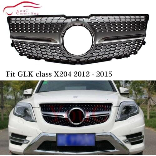 X204 Diamonds grille Front Bumper Grille Mesh for Mercedes GLK class X204 2012 - 2015 5-door SUV GLK200 GLK250 GLK300 GLK350