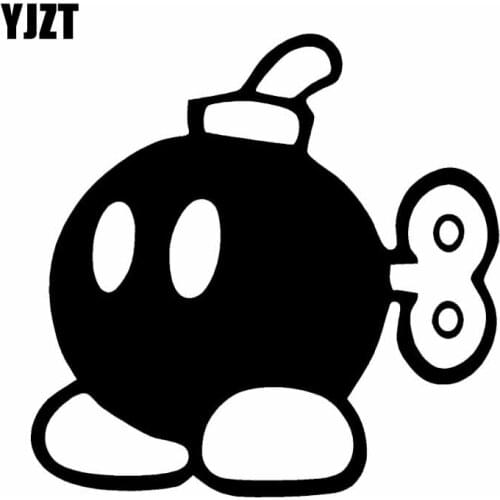 YJZT 13.3X13.2CM JDM Bomb Vinyl Decal Car Sticker Cartoon Pattern Black/Silver C26-0041