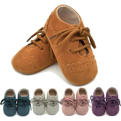 Newborn Toddler Infant Boys Girls Lace-up Shoes Toddler Soft Sole Suede Anti-slip Toddler Baby Moccasins Shoes Baby Crib Shoes