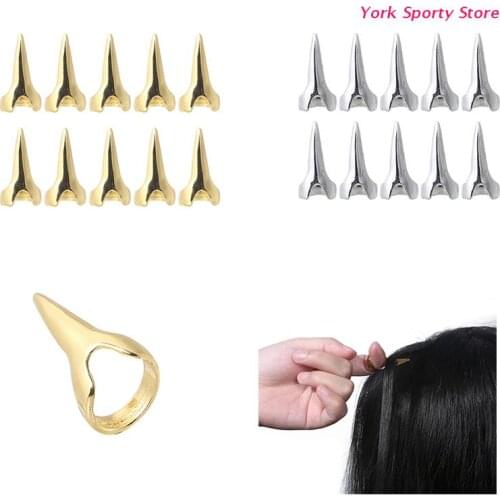 10pcs Hair Selecting Tools Metal Parting Ring Hair Sectioning Comb For Hair Braiding Weaving Curling Styling Extension