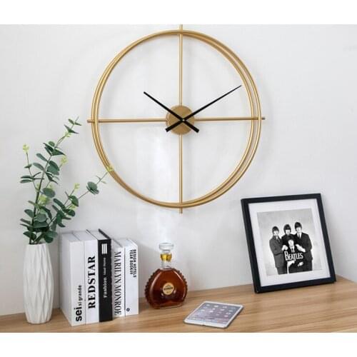16inch 40cm living room bedroom creative decorative clock Nordic light luxury metal iron clock