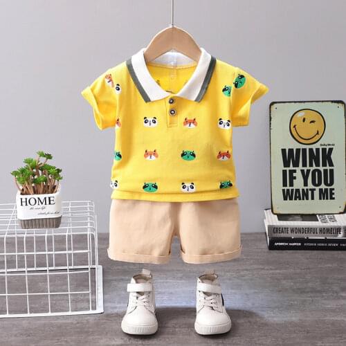 2021 Summer Baby Boys Clothing Cartoon Printe Toddler Infant Clothes Suits Cotton T Shirt Shorts 2Pcs/sets Kids Children Costume