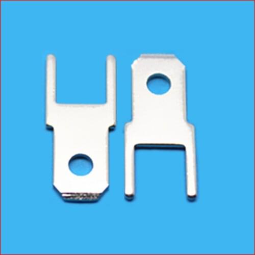 50pcs DJ611-4.8 wireTerminals thickness 0.8mm Tinned Brass PCB Circuit board for 4.8mm Motorcycle Car Connectors Free Shiping