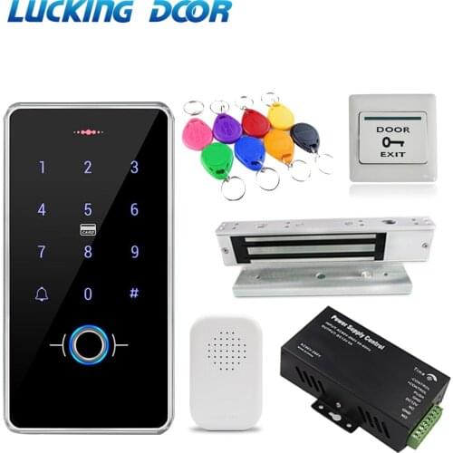 Standalone Door Access Control System Kit RFID Keypad + Power Supply + Electric 180KG Magnetic Lock Strike Door Locks for Home
